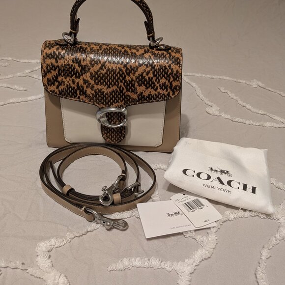 COACH Tabby Top Handle In Colorblock Snakeskin RARE ITEM - Picture 11 of 16